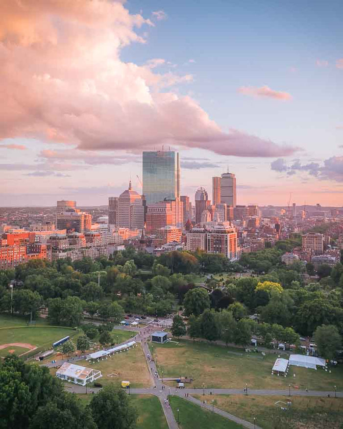 BOSTON AT SUNSET IN JUNE