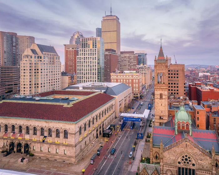 SATURDAY MORNING ON BOYLSTON STREET BEFORE BOSTON MARATHON 2023