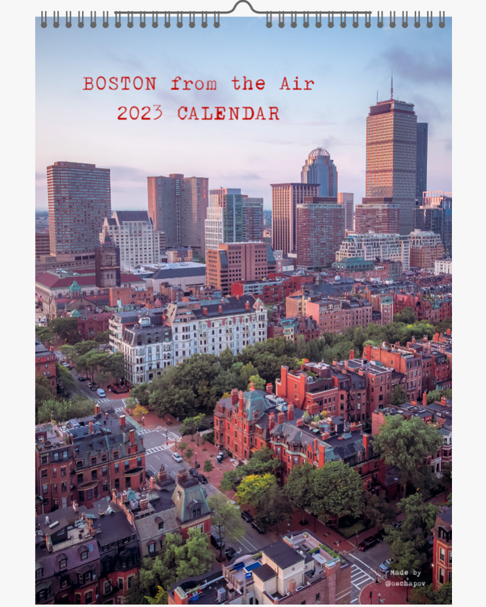 2023 CALENDAR. BOSTON from the Air